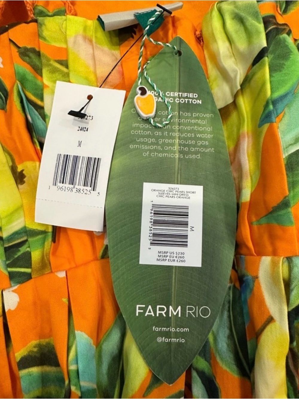 FARM Rio Orange Multi Lemon-Print Mini Dress - Picture 6 of 7